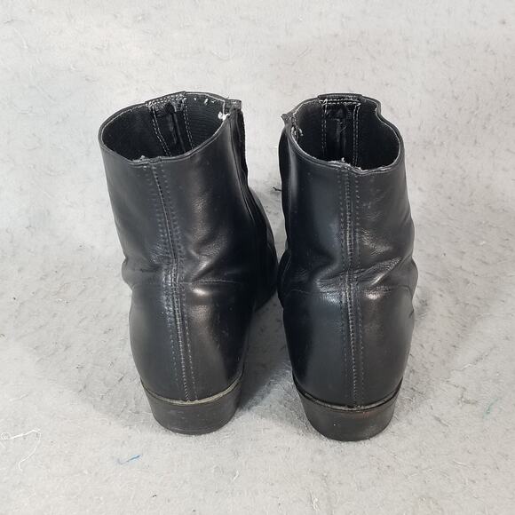 Westen Cowboy Ankle Boots Men's 11 D Black Leather - Picture 4 of 14